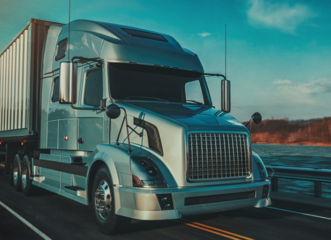 truck driving on the highway